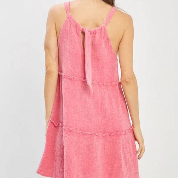 Ruffle Tier Mini Dress in Blue NWT - Picture 4 of 4